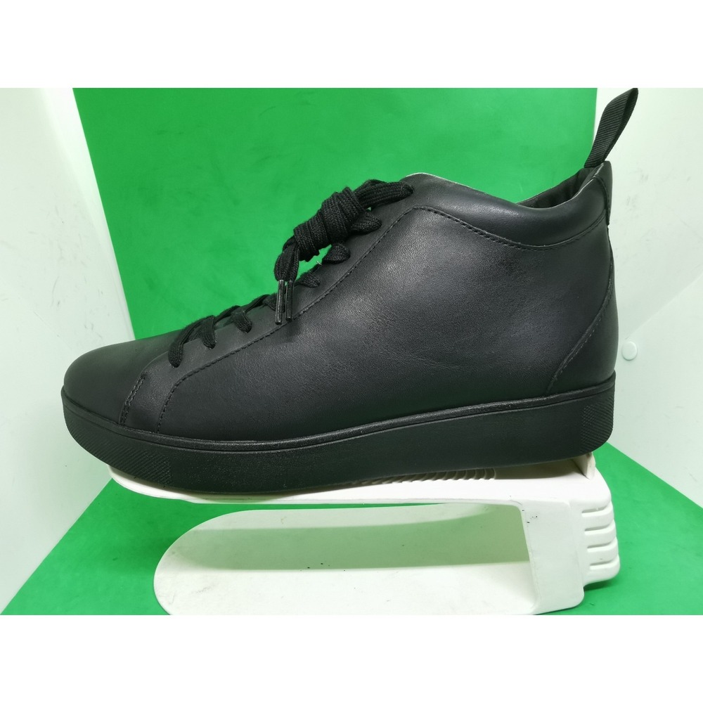 FitFlop Rally Leather High Top Sneakers Black EK8-090 Women Size 10 US - Picture 15 of 16